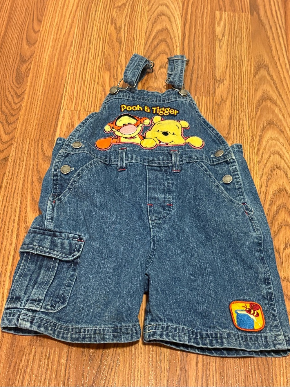 Disney Blue Denim Pooh & Tigger Short Overalls